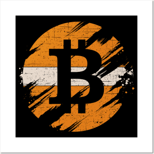 Vintage Bitcoin Cryptocurrency Digital Currency Coin Posters and Art